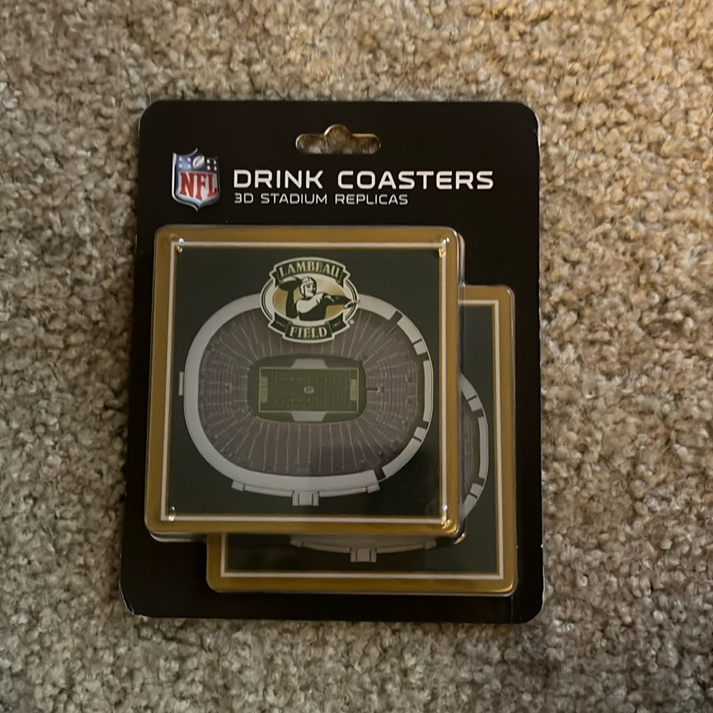 Original NFL 3D greenbay packers coasters